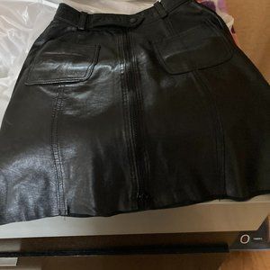 Genuine Leather Mini Skirt